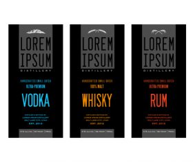 Liquor labels banner vector