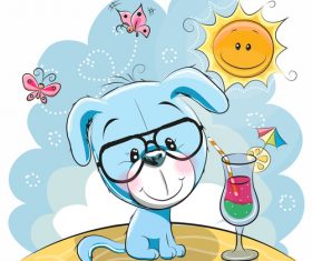 Lovely puppy cartoon vector