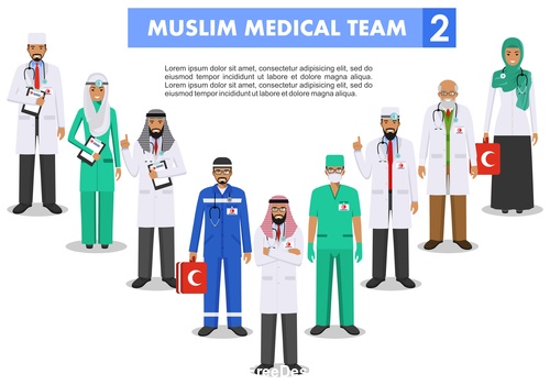 Male and female doctor illustration vector free download