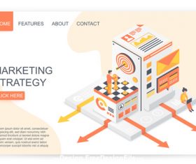 Marketing strategy flat isometric vector