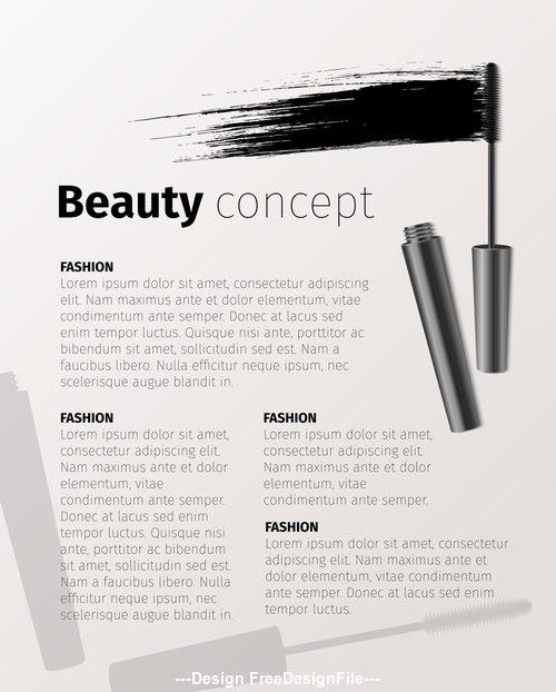 Mascara and brochure vector