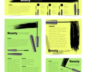 Mascara and various brochures vector