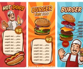 Menu fast food vector