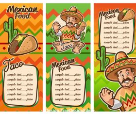 Mexican food menu vector