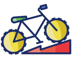 Mountain biking cartoon vector