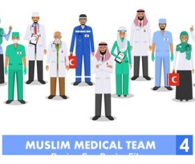Muslim doctor and nurse vector