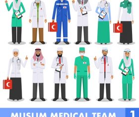 Muslim doctor illustration cartoon vector