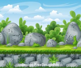 Beautiful countryside scenery cartoon vector 10 free download