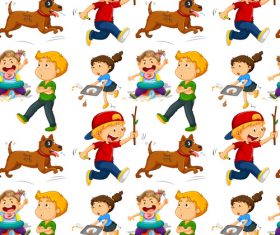 Naughty children Seamless background vector