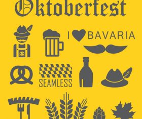 Octoberfest icon set vector