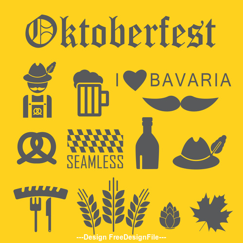 Octoberfest icon set vector