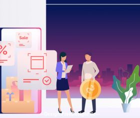 Online shopping survey vector