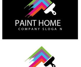 Paint home logo vector