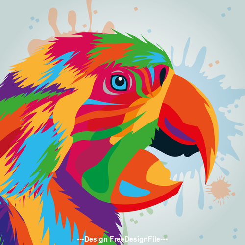 Parrot watercolor illustration vector