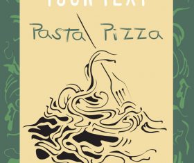 Pasta pizza flyer vector