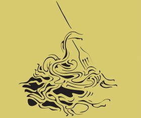 Pasta pizza yellow flyer vector