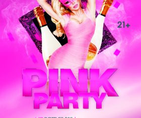 Pink Party Flyer psd template