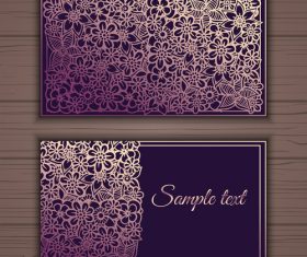 Pink floral ornamental business card vector