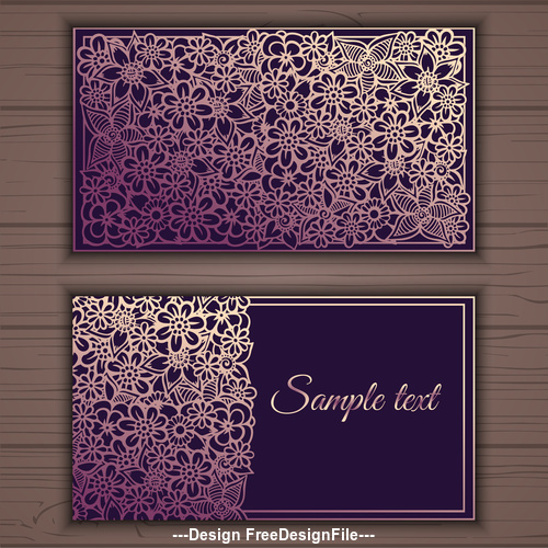 Pink floral ornamental business card vector