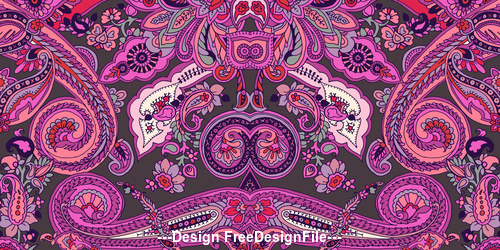 Pink seamless paisley ornament pattern vector