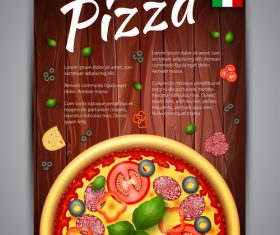 Pizza menu cover vector