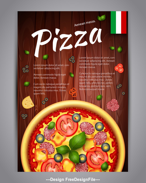 Pizza menu cover vector