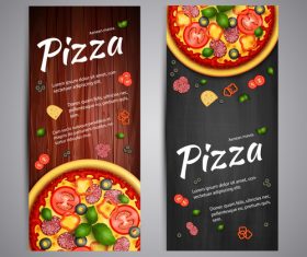 Pizza recipe cover banner vector