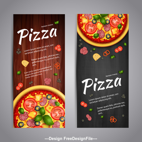 Pizza recipe cover banner vector