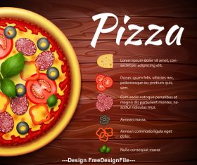 Pizza recipe cover vector