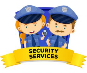 Police cartoon illustration vector