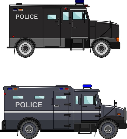 Police explosion-proof car illustration vector