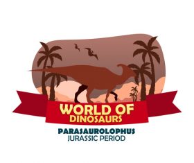 Poster of the dinosaur world vector