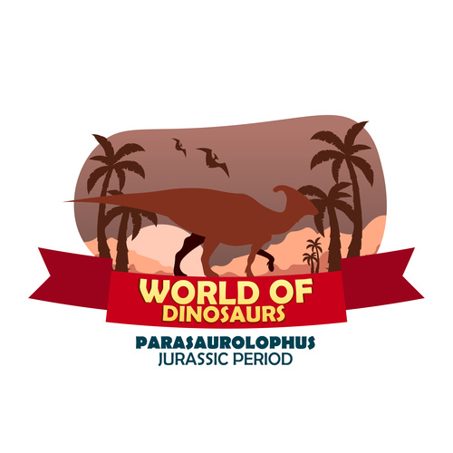 Poster of the dinosaur world vector