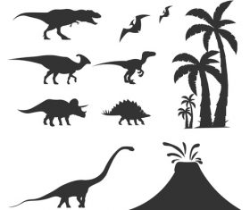 Prehistoric dinosaur silhouette vector