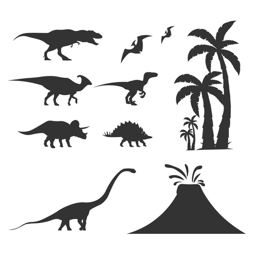 Prehistoric dinosaur silhouette vector