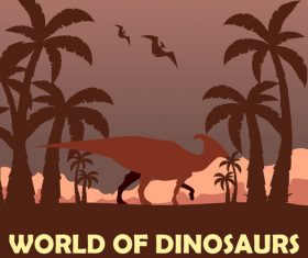 Prehistoric world dinosaurs vector