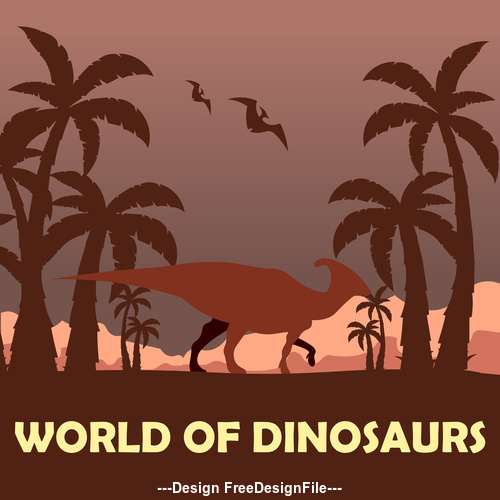 Prehistoric world dinosaurs vector