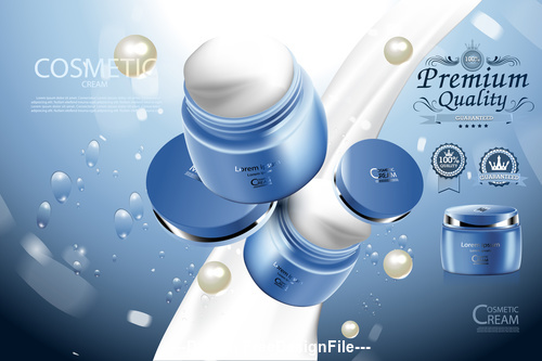 Premium quality facial cream cover design vector
