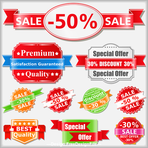 Premium quality sales discount label vector