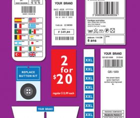 Product label design elements vector
