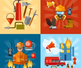 Professional firefighters banners vector