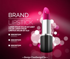 Purple Lipstick cosmetic advertising vector