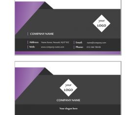 Purple and black graphic business card design vector