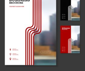 Red strip on white background Brochure cover design vector