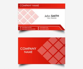 Red white business card design vector