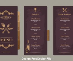 Restaurant wine menu template vector