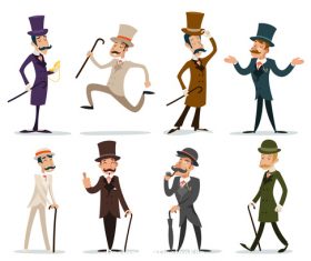 Retro cartoon victorian gentleman vector