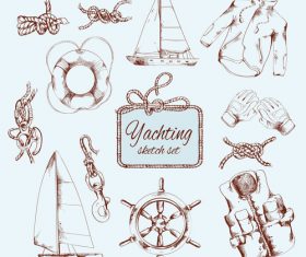 Retro pattern knot life jacket etc vector