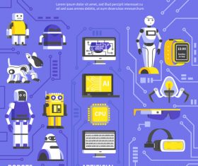 Robots Infographics vector