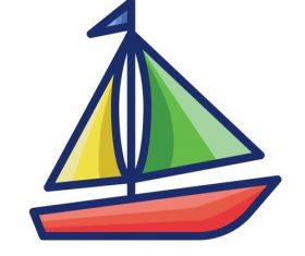 Sailboat cartoon vector